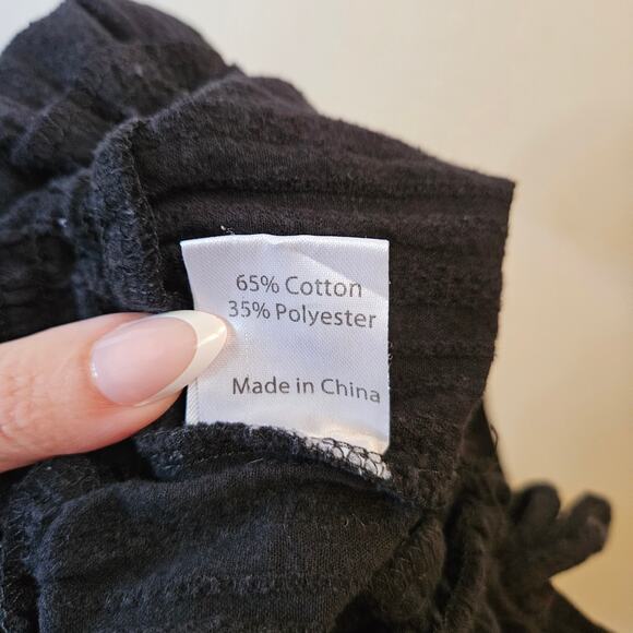 Polly Black Crop Tie Front Top Size 4 Flutter Sleeve Festival Concert Milk Maid - Picture 6 of 9